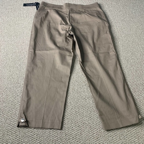 Counterparts Womens Pants Size 10 Brown Straight Leg Slimming Sensations Cropped - Picture 6 of 13